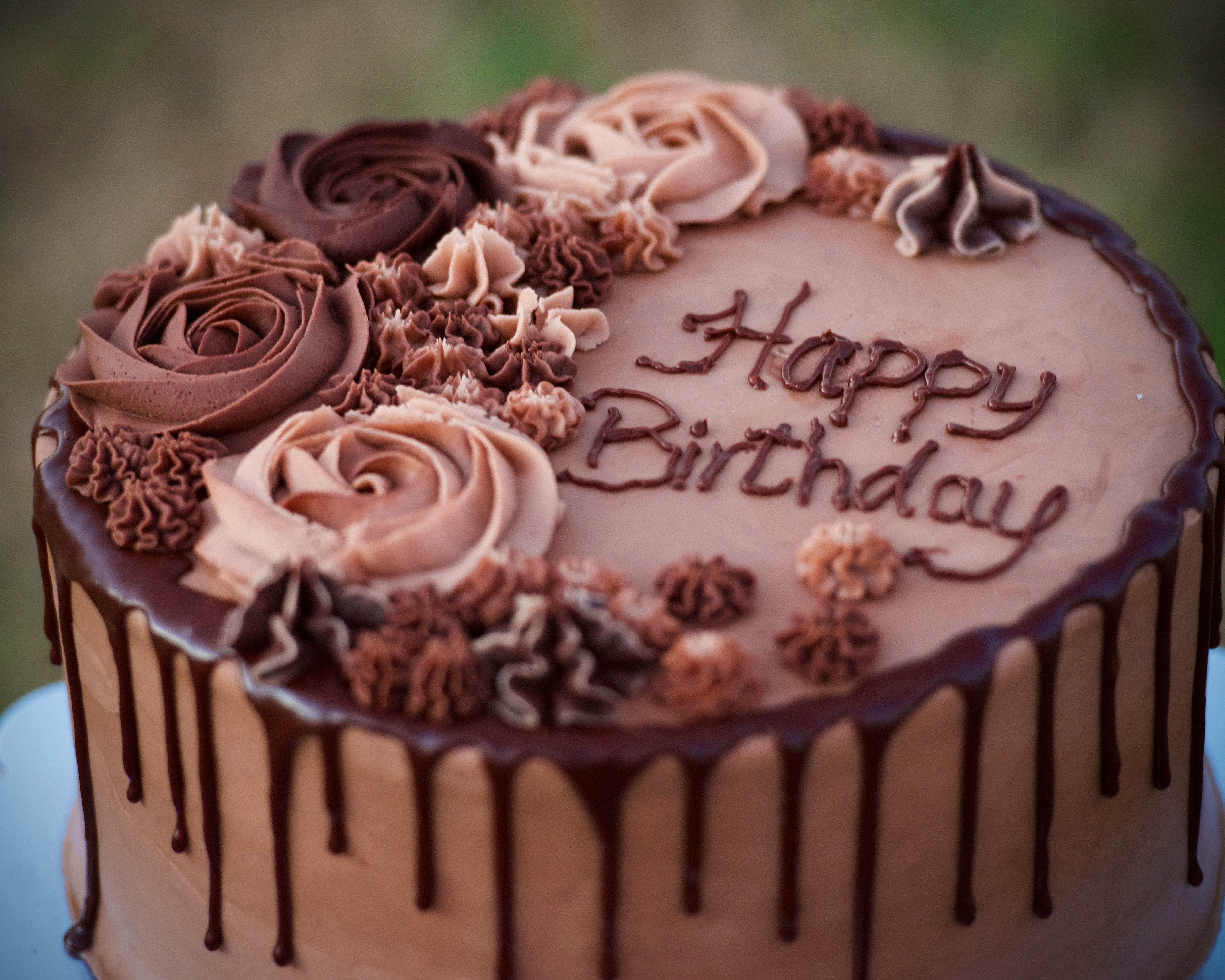Chocolate Happy Birthday cake